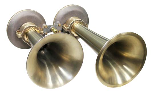 Kahlenberg Chimetone D-4A air horn, shown here in bare metal finish